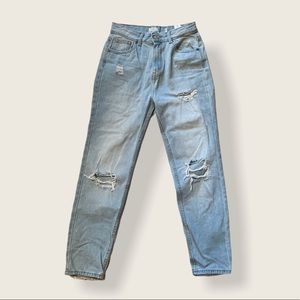 Light Wash Ultra High Rise High Waisted Mom Jeans